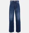 Frame High-rise Wide-leg Cropped Jeans In Foxgrove