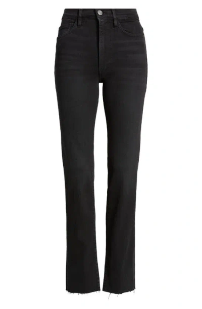 Frame Le High Raw Hem Straight Leg Jeans In Blackthorn