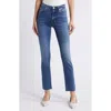 Frame Le High Raw Step Hem Straight Leg Jeans In Mermaid