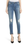 Frame Le High Ripped Released Hem Skinny Jeans