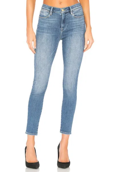 Frame Le High Rise Crop Skinny Jeans In Blue