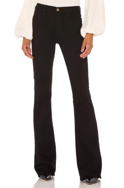 Frame Le High Rise Flare Leg Jeans In Film Noir In Animal Print