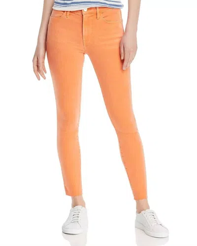 Frame Le High Rise Frayed Raw Edge Skinny Jeans In Orange