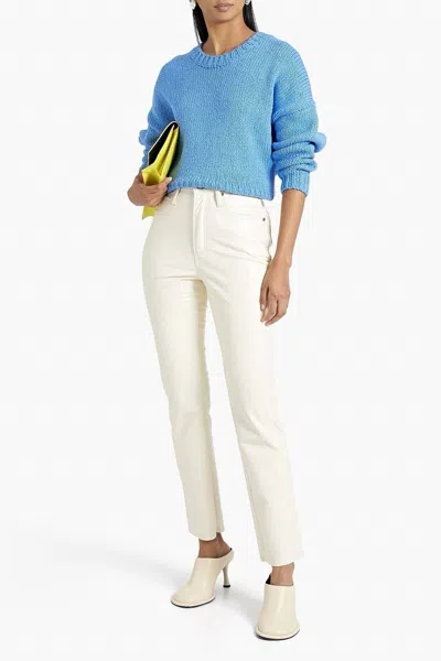 Frame Le High-rise Straight-leg Jean In Ecru