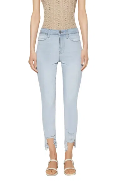 Frame Le High Skinny Crop Jeans In Division Chew In Blue