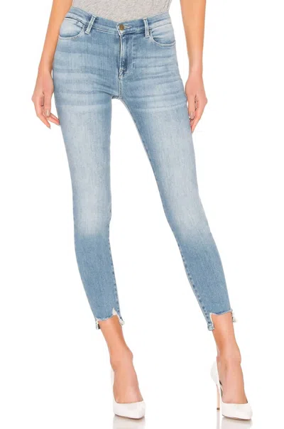 Frame Le High Skinny Front Chew Jeans In Paltrow In Blue