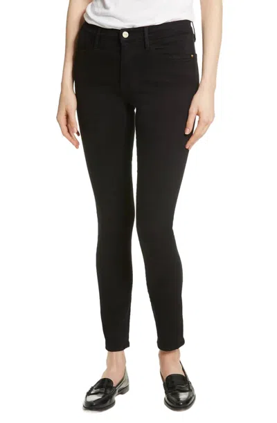 Frame Le High Skinny Jeans In Film Noir In Black