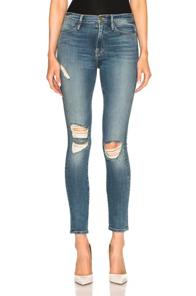 Frame Le High Skinny Jeans In Navy Yard In Blue