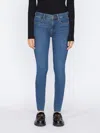 Frame Le High Skinny Raw Edge Jeans In Keynote In Blue