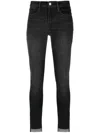 Frame 24 Hour Cropped High-rise Skinny Jeans In Schwarz