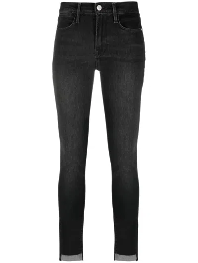 FRAME LE HIGH SKINNY RAW-HEM JEANS