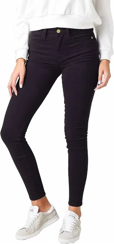 Frame Le High Skinny Sateen Jeans In Noir In Blue