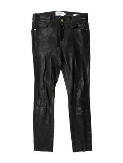 Pre-owned Frame Le High Skinny Skinny Leg Pants In Black