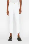 Frame Le High Straight Cascade Raw Hem Jeans In White In White