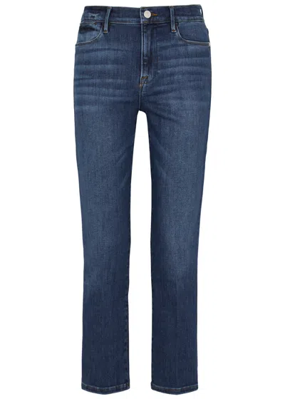 Frame Le High Straight Cropped Jeans In Indigo