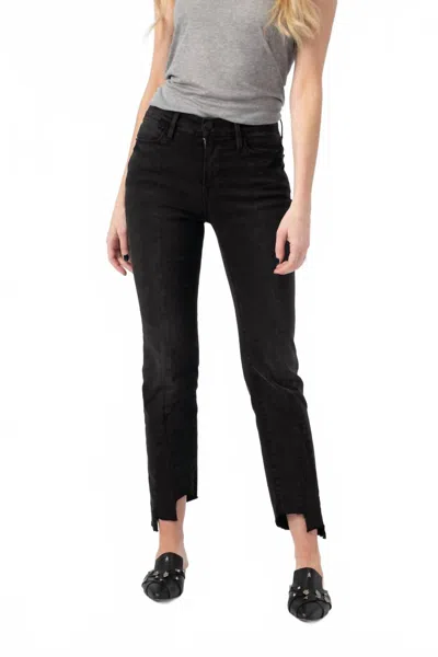 Frame Le High Straight Front Triangle Gusset Jeans In Bombay In Multi