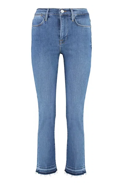 Frame Le High Straight Jeans In Blue