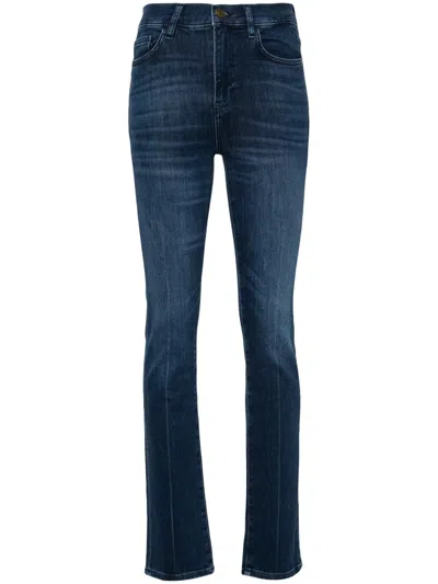 Frame High-waist Straigh Fit Jeans 18cm In Blu