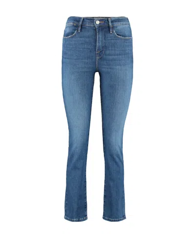 Frame Le High Straight Jeans In Blue