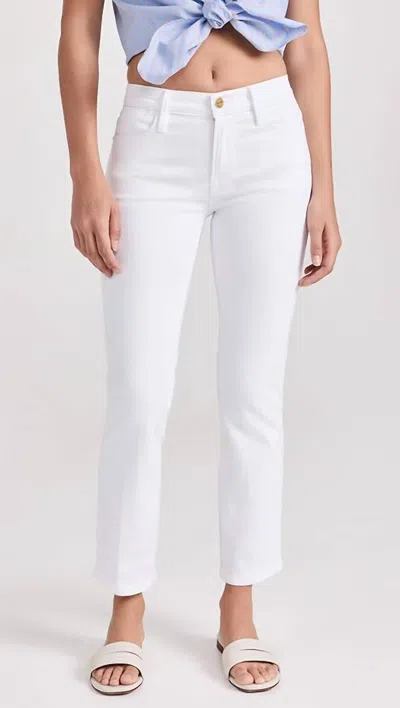 Frame Le High Straight Jeans In Blanc In White