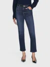 Frame Le High Straight Jeans In Dante In Blue