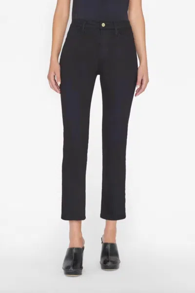 Frame Le High Straight Jeans In Film Noir In Black