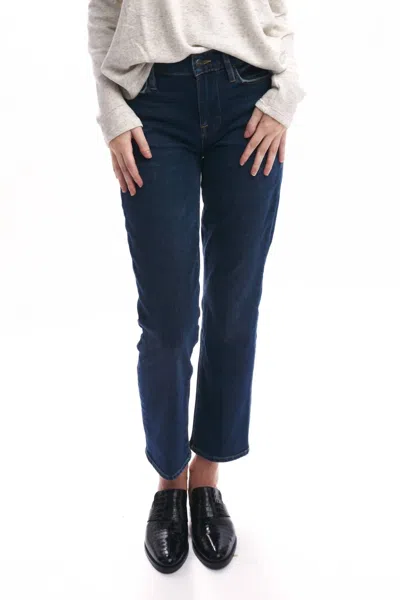 Frame Le High Straight Jeans In Rosalie In Blue
