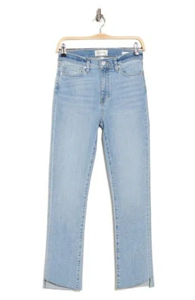 Frame Le High Straight Leg Raw Hem Jeans In Blue Springs
