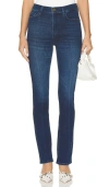 Frame Le High Hoch Sitzende Cropped Jeans Mit Geradem Bein In Blue