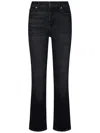 Frame Le High Straight Long Jeans In Black