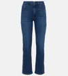 Frame Le High Straight Mid-rise Jeans In Blue