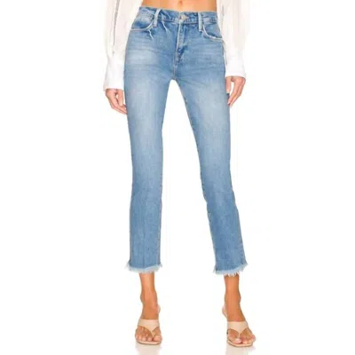 Frame Le High Straight Raw Jeans In Utopia In Multi