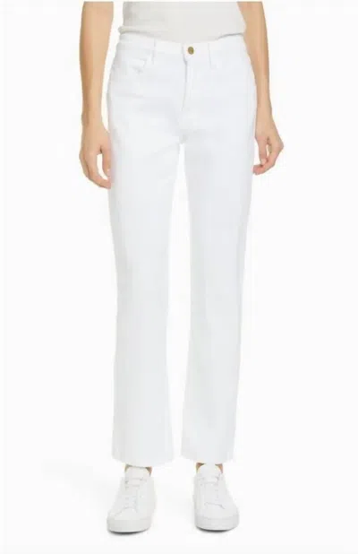 Frame Le Hollywood High Waist Straight Leg Jeans In White