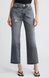 Frame Le Jane Raw Hem High Waist Ankle Wide Leg Jeans In Multi