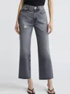 Frame Le Jane Raw Hem High Waist Ankle Wide Leg Jeans In Zurich
