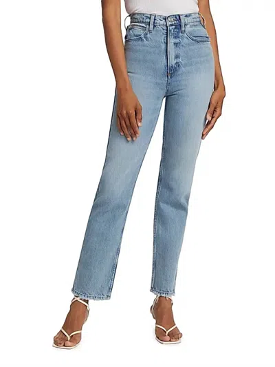 Frame Le Jane Ankle Weston High-rise Rigid Jeans In Blue
