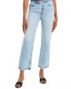 Frame Le Jane Crop Angled Zipper Jean In Rhode Blue In Blue