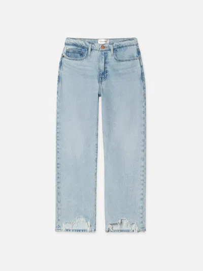 Frame Le Jane Crop Bite Hem High Rise Jeans In Blue