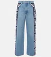 Frame Crochet-detail Le Jane Crop Jeans In Blue