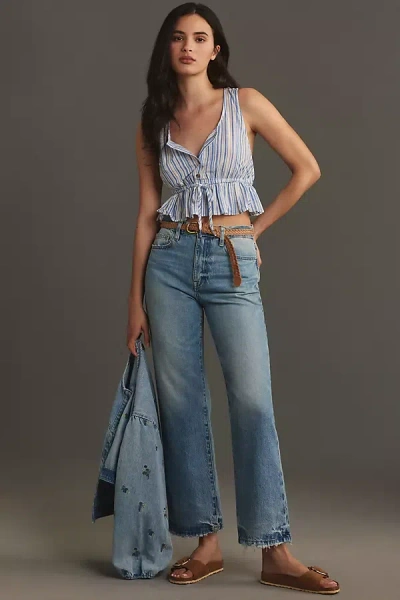 Frame Le Jane Crop High-rise Straight-leg Jeans In Blue