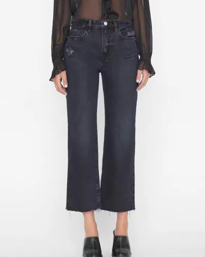 Frame Le Jane Crop Jeans In Inkwell Rips In Grey