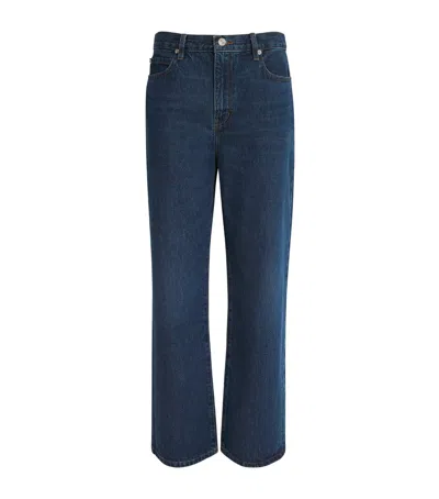 Frame Le Jane Cropped Wide-leg Jeans In Blue