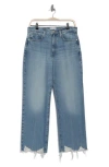 Frame Le Jane Fray Hem Crop Jeans In Varsity Blues Modern Chew