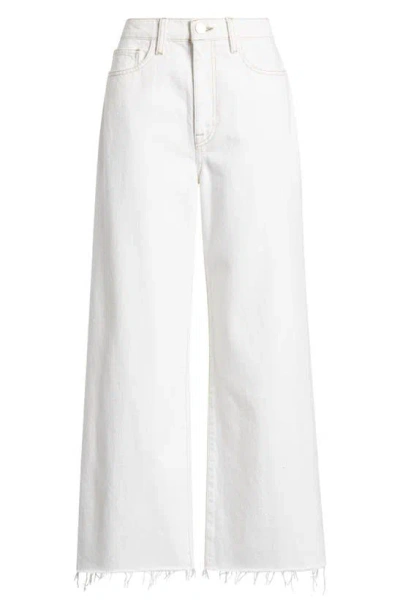 Frame Le Jane Fray Hem Crop Wide Leg Jeans In Au Natural Clean