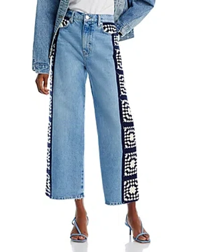 Frame Le Jane High Rise Ankle Wide Leg Jeans In Baines Clean In Blue