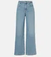 Frame Le Jane Ankle Cropped High-rise Straight-leg Jeans In Blue