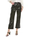 Frame Denim Le Jane Noir Leather Crop Jean In Black