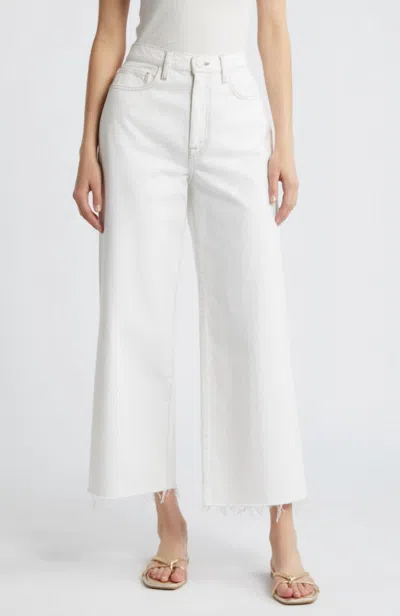 Frame Le Jane Wide Fray Jeans In Au Natural Clean