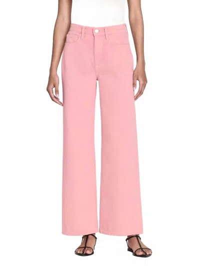 Frame Le Jane Wide Leg Crop Jean In Washed Dusty Pink In Purple