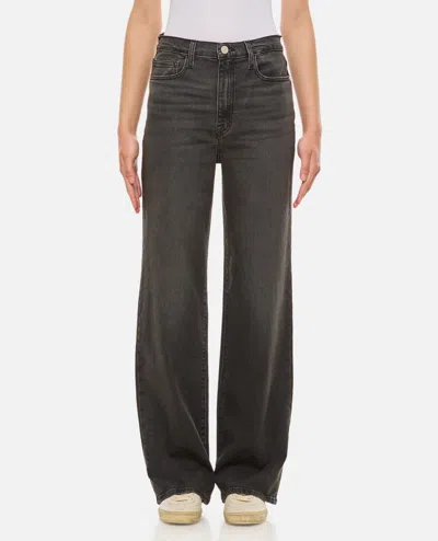 Frame Le Jane Wide Leg Denim Pants In Black